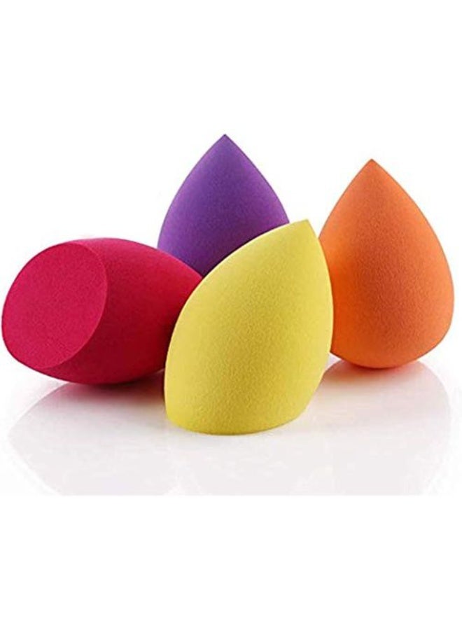 Makeup sponge set for wet and dry use. Blend foundation, cream, and powder, and seamlessly blend beauty products for a natural, even finish. 4-piece set. (Color may vary) - Image 2