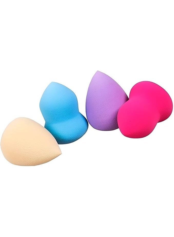 Makeup sponge set for wet and dry use. Blend foundation, cream, and powder, and seamlessly blend beauty products for a natural, even finish. 4-piece set. (Color may vary) - Image 4