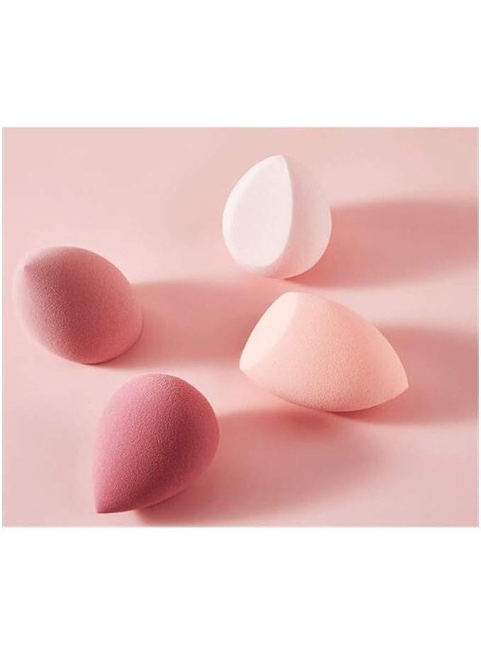 Makeup sponge set for wet and dry use. Blend foundation, cream, and powder, and seamlessly blend beauty products for a natural, even finish. 4-piece set. (Color may vary) - Image 3