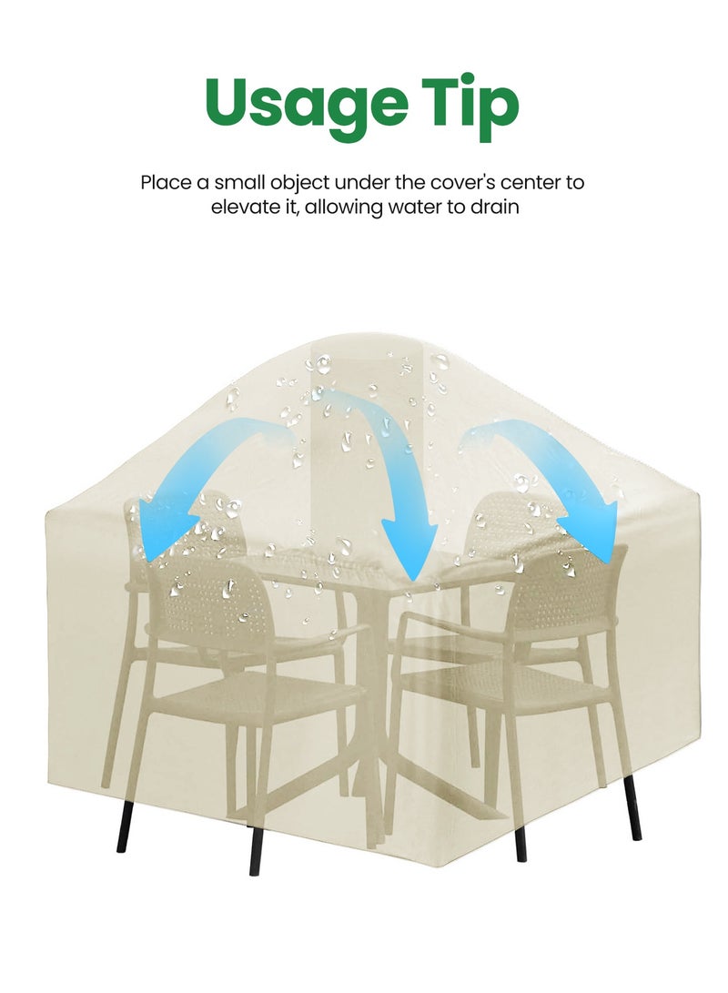 HomKawt Patio Furniture Cover Outdoor Furniture Cover Waterproof Furniture Cover, Dustproof and UV Resistant, Suitable for Sofa Combination Table and Chair Cover- 420D Beige - Image 5