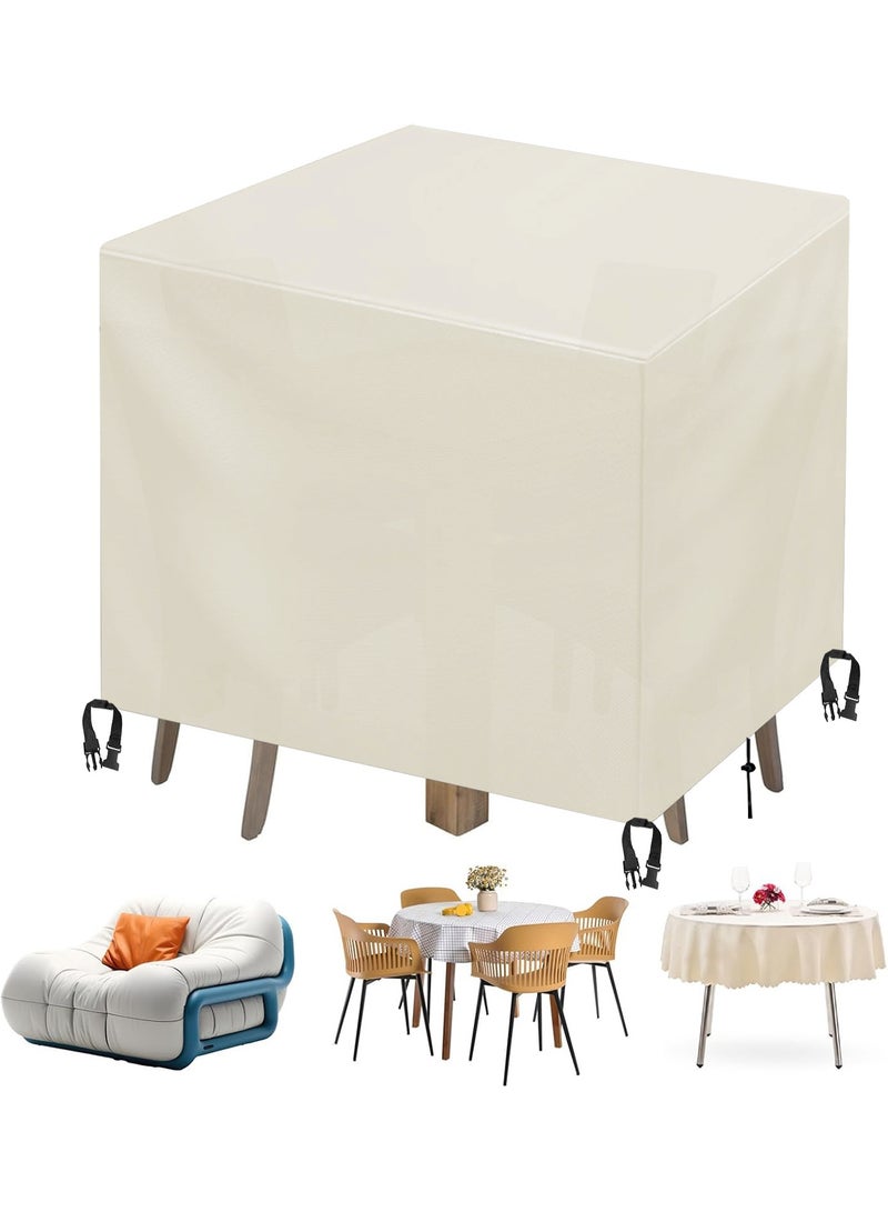 HomKawt Patio Furniture Cover Outdoor Furniture Cover Waterproof Furniture Cover, Dustproof and UV Resistant, Suitable for Sofa Combination Table and Chair Cover- 420D Beige - Image 1