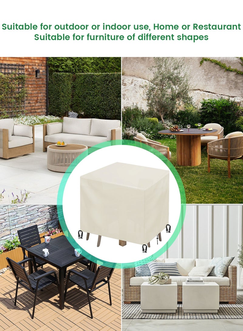 HomKawt Patio Furniture Cover Outdoor Furniture Cover Waterproof Furniture Cover, Dustproof and UV Resistant, Suitable for Sofa Combination Table and Chair Cover- 420D Beige - Image 4