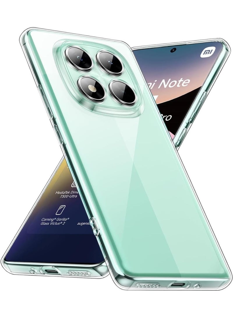 جراب لهاتف المحمول لهاتف Xiaomi Redmi Note 14 Pro+ 5G، غطاء هاتف محمول لهاتف Redmi Note 14 Pro+ 5G جراب شفاف رفيع من السيليكون الشفاف - Image 1
