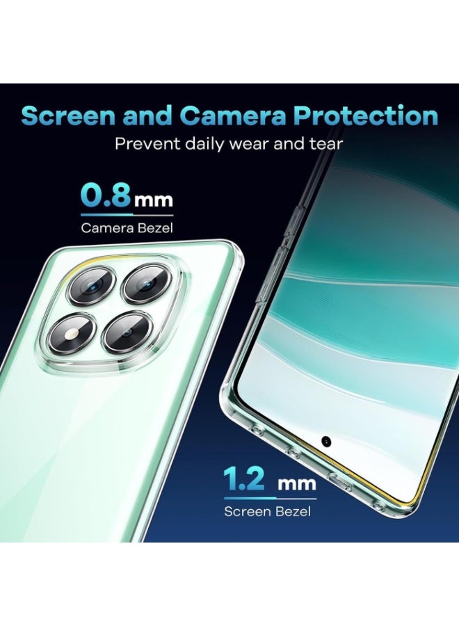 جراب لهاتف المحمول لهاتف Xiaomi Redmi Note 14 Pro+ 5G، غطاء هاتف محمول لهاتف Redmi Note 14 Pro+ 5G جراب شفاف رفيع من السيليكون الشفاف - Image 2