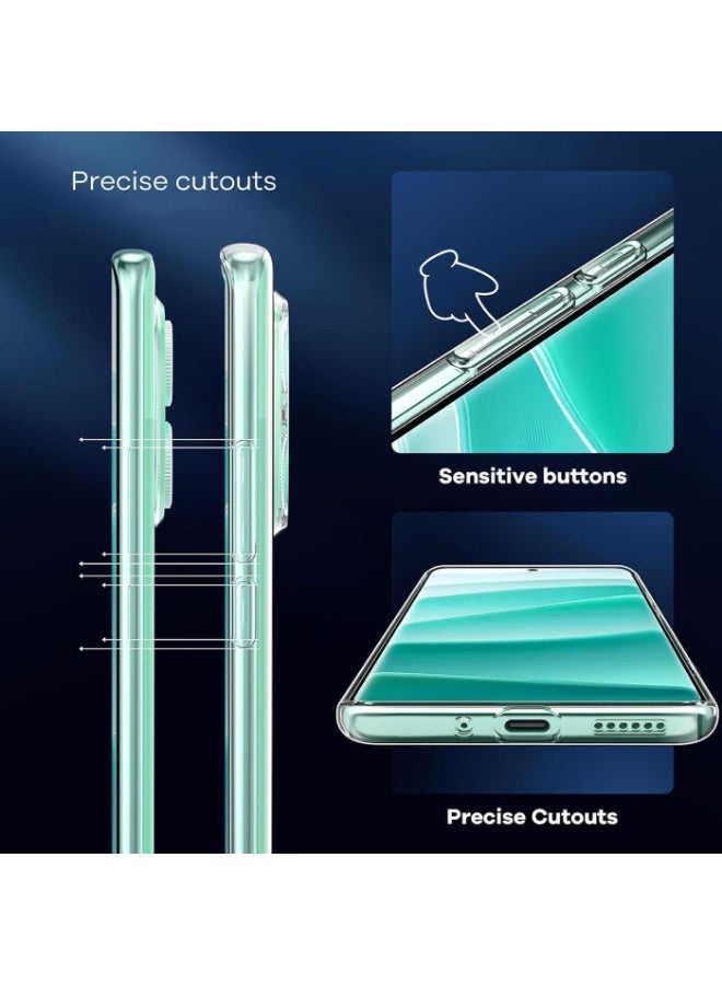 جراب لهاتف المحمول لهاتف Xiaomi Redmi Note 14 Pro+ 5G، غطاء هاتف محمول لهاتف Redmi Note 14 Pro+ 5G جراب شفاف رفيع من السيليكون الشفاف - Image 5