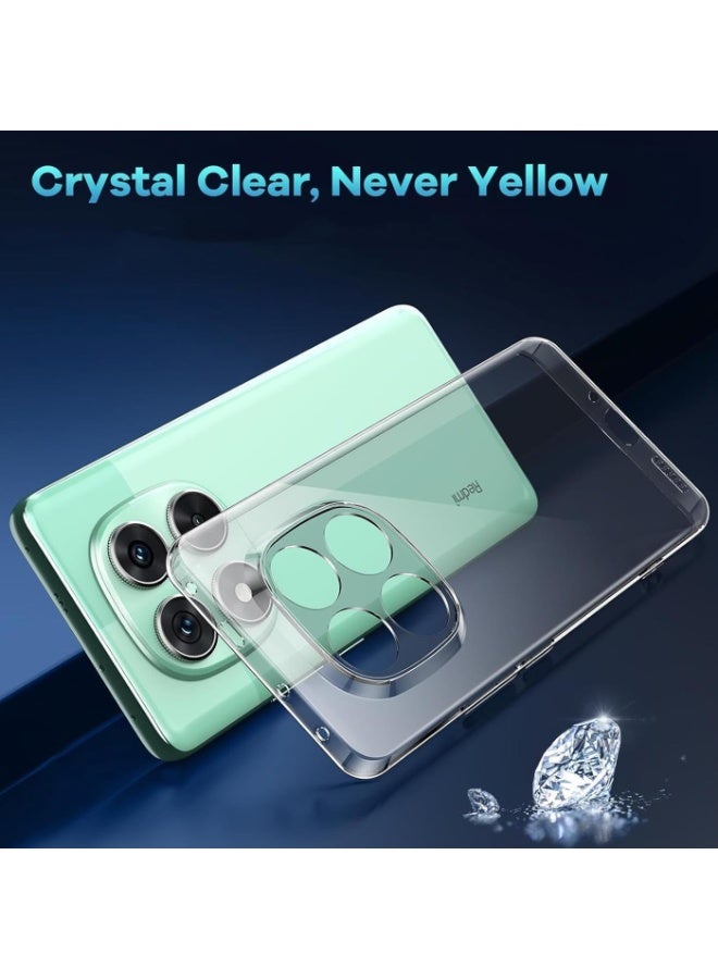 جراب لهاتف المحمول لهاتف Xiaomi Redmi Note 14 Pro+ 5G، غطاء هاتف محمول لهاتف Redmi Note 14 Pro+ 5G جراب شفاف رفيع من السيليكون الشفاف - Image 3