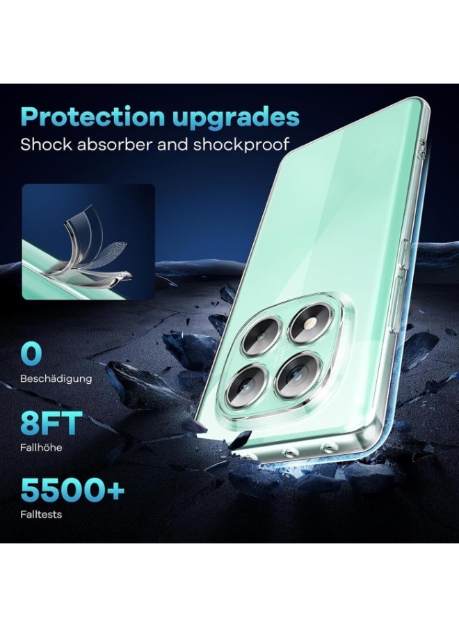 جراب لهاتف المحمول لهاتف Xiaomi Redmi Note 14 Pro+ 5G، غطاء هاتف محمول لهاتف Redmi Note 14 Pro+ 5G جراب شفاف رفيع من السيليكون الشفاف - Image 4