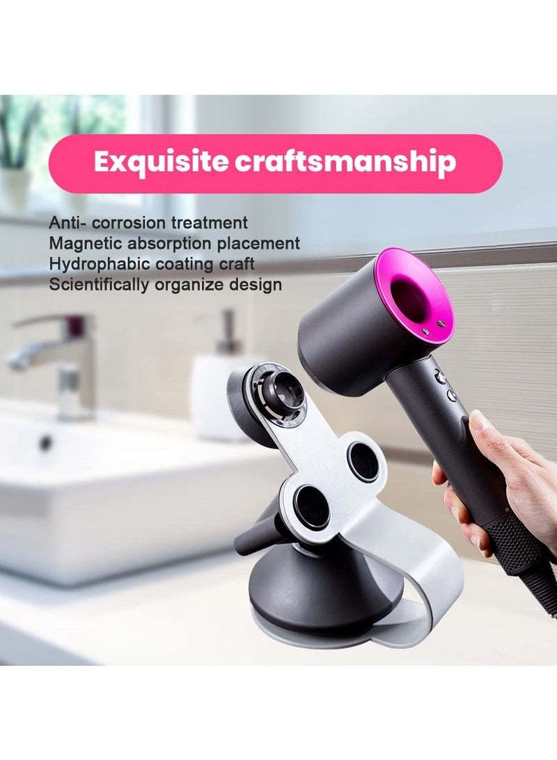 NIBEMINENT Hair Dryer Holder for Dyson Supersonic, Magnetic Aluminum Alloy Desktop Stand Dryer, Bracket Storage Rack Organizer Supersonic - Image 2
