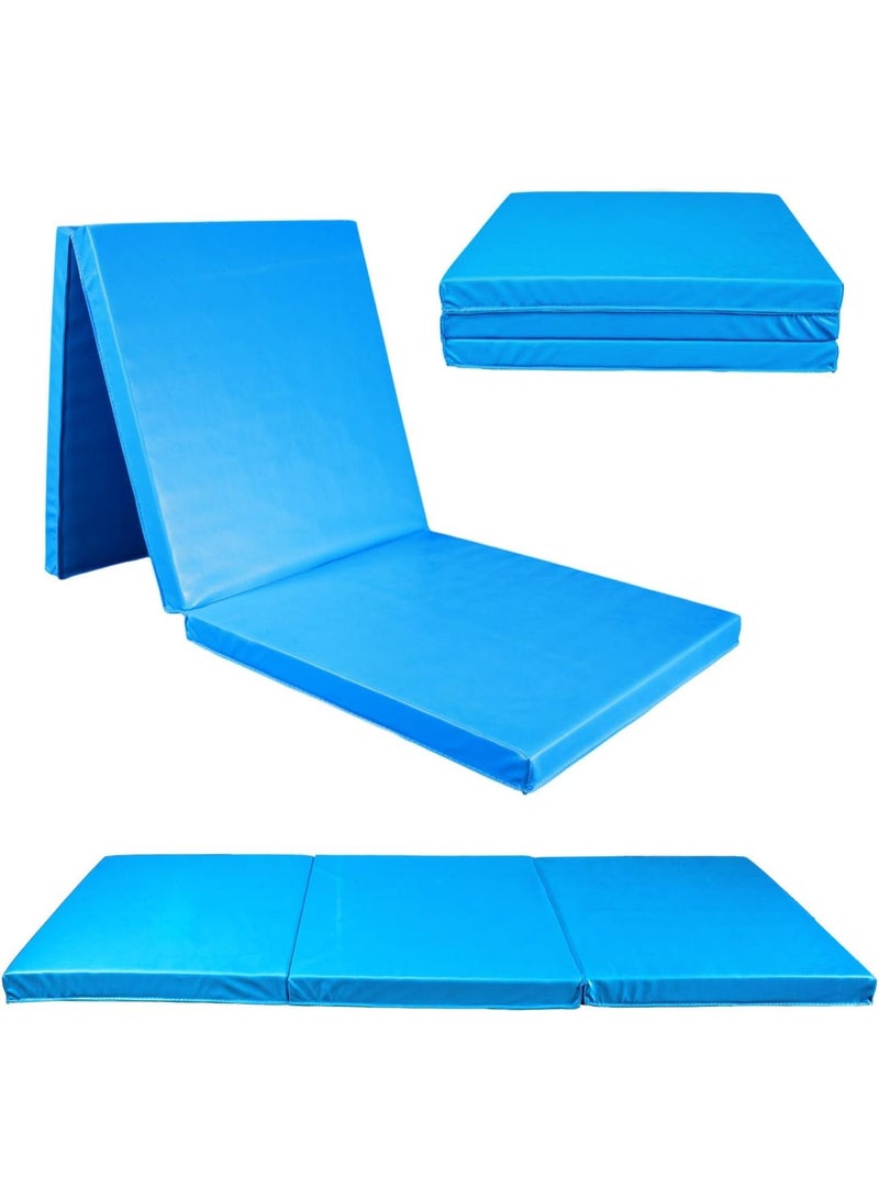 بساط رياضي قابل للطي 180 × 60 سم، بساط أرضي ناعم، بساط جمباز سميك قابل للطي 5 سم، بساط رياضي، بساط لياقة بدنية، بساط يوغا مانع للانزلاق للمنزل والسفر، مرتبة قابلة للطي - Image 1