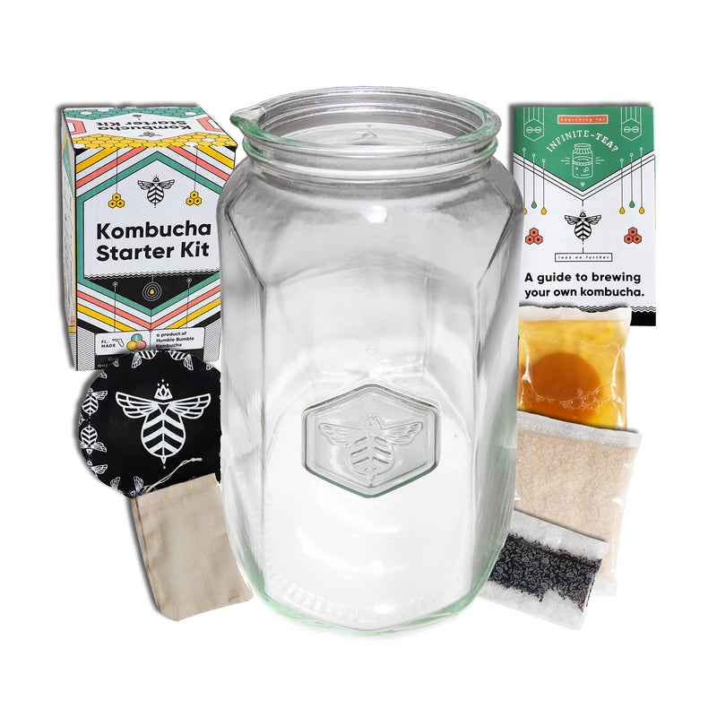 Craft A Brew Home Brewing Starter Kit Kombucha Tea Starter Kit  Home Kombucha Kit  Fermentation Starter with Kombucha SCOBY  1 Gallon