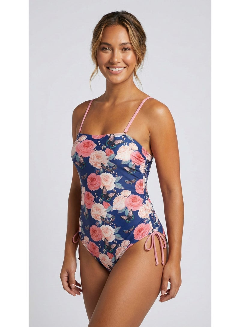 سيتوس بدلة سباحة سيتوس مزينة بزهرة الفراشة (أزرق/وردي) - Image 1