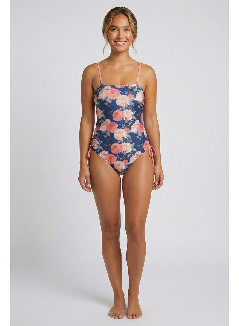 سيتوس بدلة سباحة سيتوس مزينة بزهرة الفراشة (أزرق/وردي) - Image 2