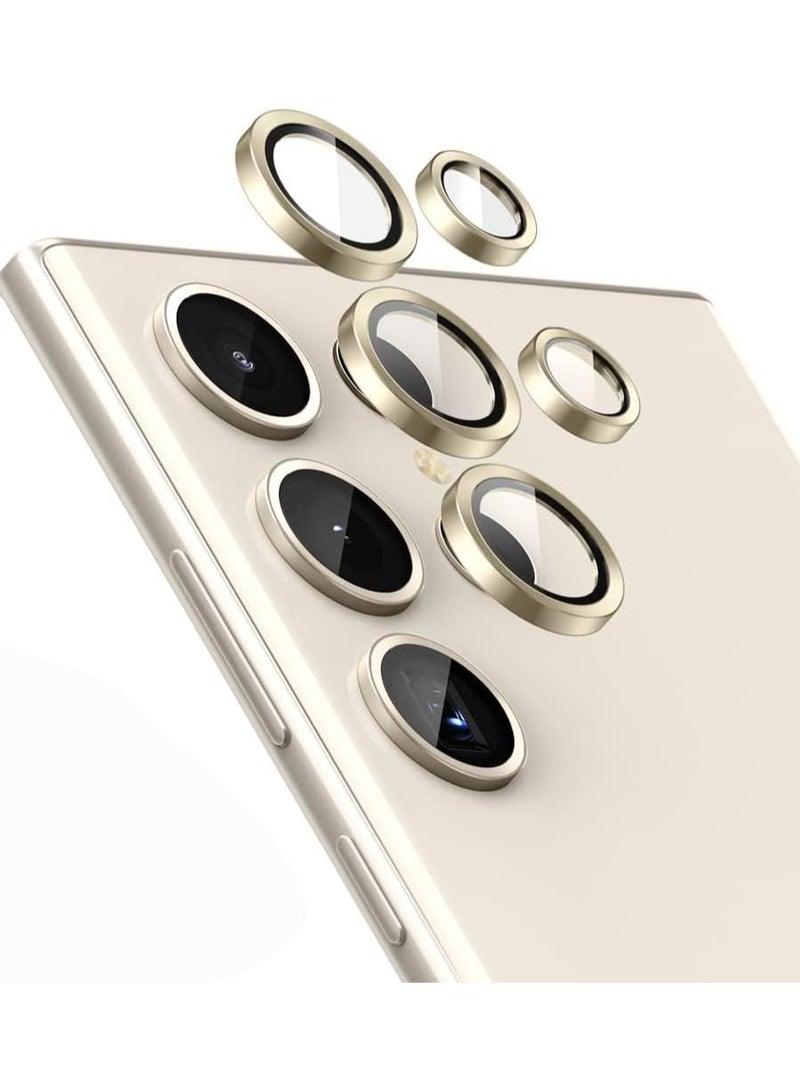 ELTRAZONE Camera Lens Protectors for Samsung Galaxy S24 Ultra 5G, Tempered Glass Full Coverage, Ultra HD Saver Shield Film, 9H Hardness, Anti-Scratch - Gold - Image 1