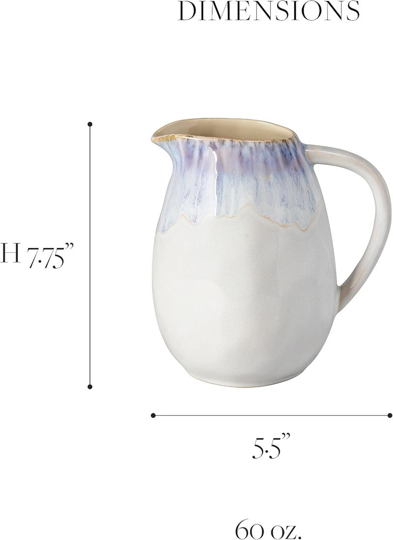 Costa Nova Ceramic Stoneware 60 oz Pitcher  Brisa Collection Ria Blue  Microwave  Dishwasher Safe Dinnerware  Food Safe Glazing  Restaurant Quality Serveware - Image 2