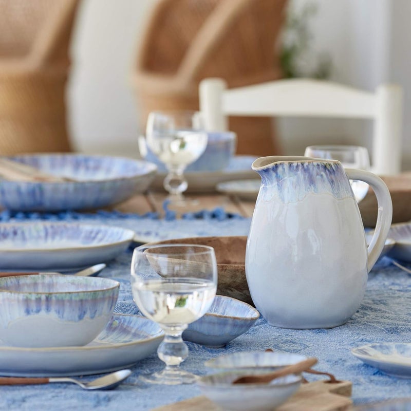 Costa Nova Ceramic Stoneware 60 oz Pitcher  Brisa Collection Ria Blue  Microwave  Dishwasher Safe Dinnerware  Food Safe Glazing  Restaurant Quality Serveware - Image 4