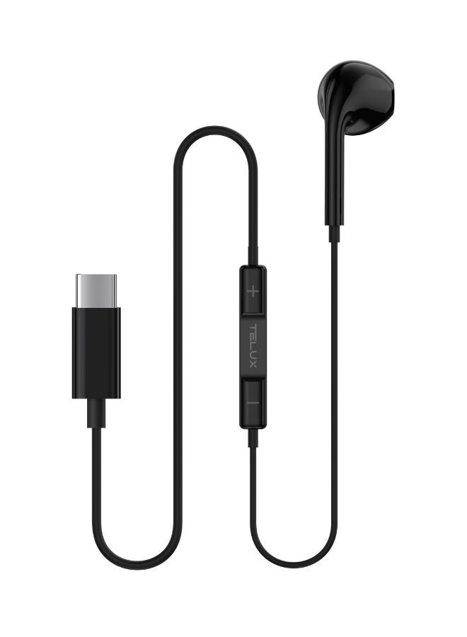 SOUNDLINK USB-C Mono Earphones, High Bass Wired Earphones with Microphone, In-Line Controls, Comfortable Fit, 14mm Dynamic Drivers, Durable Cable 1.2m – Black