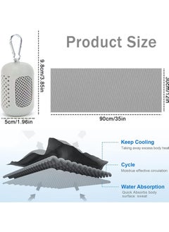 CMGTYYD CMGTYYD Cooling Gym Towel,Ice Towel for Neck and Face,Chilly Towel with Silicone Portable Storage Box,Breathable Sweat Towel for Yoga,Running,Gym,Outdoor Sports,90cm x 30cm(gray)  - Image 5