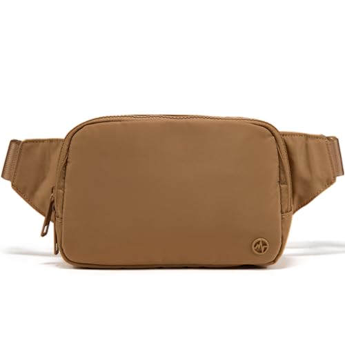 Pander Belt Bag Large 2L, Nylon Fanny Pack Purse for Women and Men with Adjustable Strap, Caramel Brown - Image 1