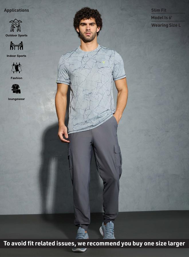 Technosport Solid Regular Fit Cargo Joggers with Drawstring - Image 5