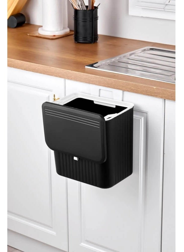 Piev Kitchen Countertop Cupboard Hanging Lid 15 Lt Trash Can  - Image 2