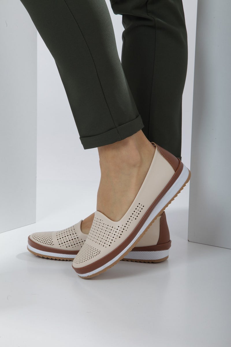 Kaof Shoes Women's Beige Shoes Mother Ballerina Shoes Mother's Shoes Women's Casual Shoes Women's Classic Shoes Mother's Shoes  - Image 4