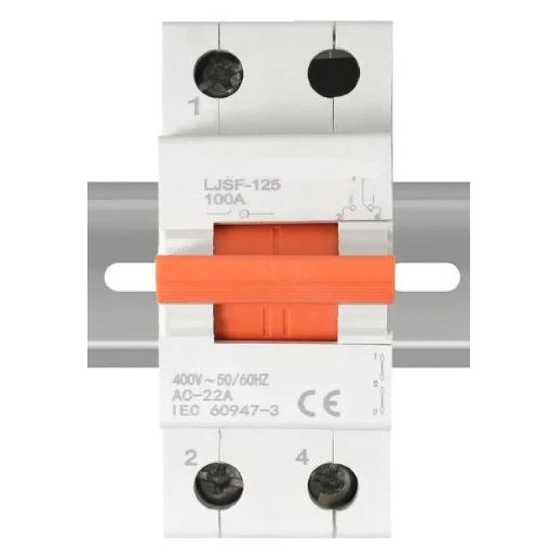 125A Manual Transfer Switch 3 Position Circuit Breaker 100A 400V AC Solar Power Isolator - Image 4
