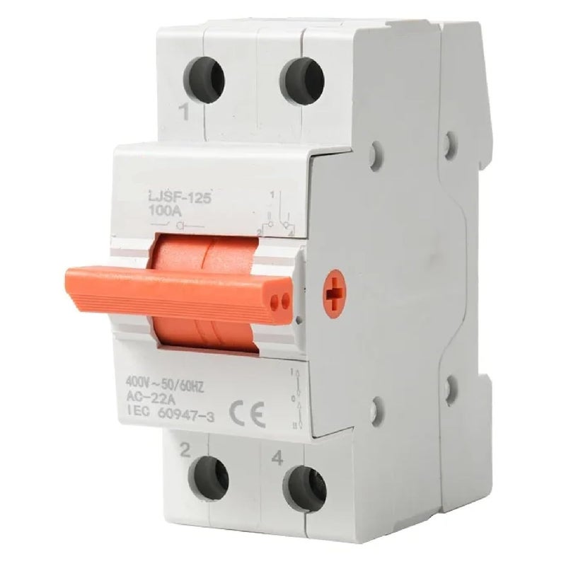 125A Manual Transfer Switch 3 Position Circuit Breaker 100A 400V AC Solar Power Isolator - Image 1
