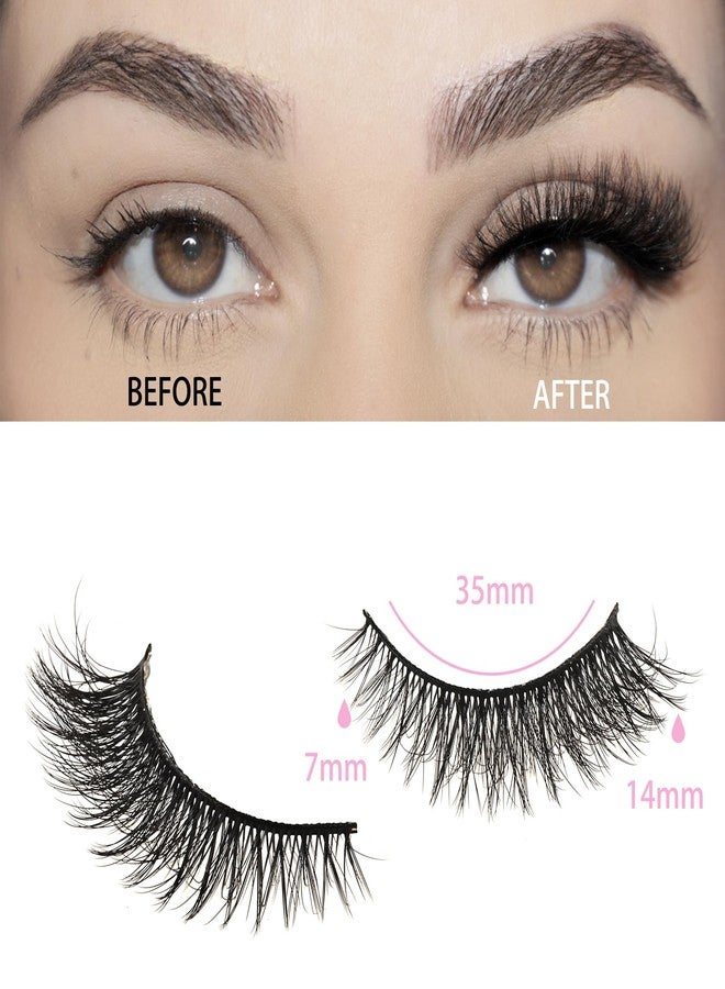 FARRED Cat Eye Lashes Short Natural Eyelashes Fluffy Wispy Lashes 14 Pairs False Lash Wispy Volume Fake Eyelash Faux Mink Strip Lashes Pack for Daily Makeup (F13 | 7-14 mm) - Image 2