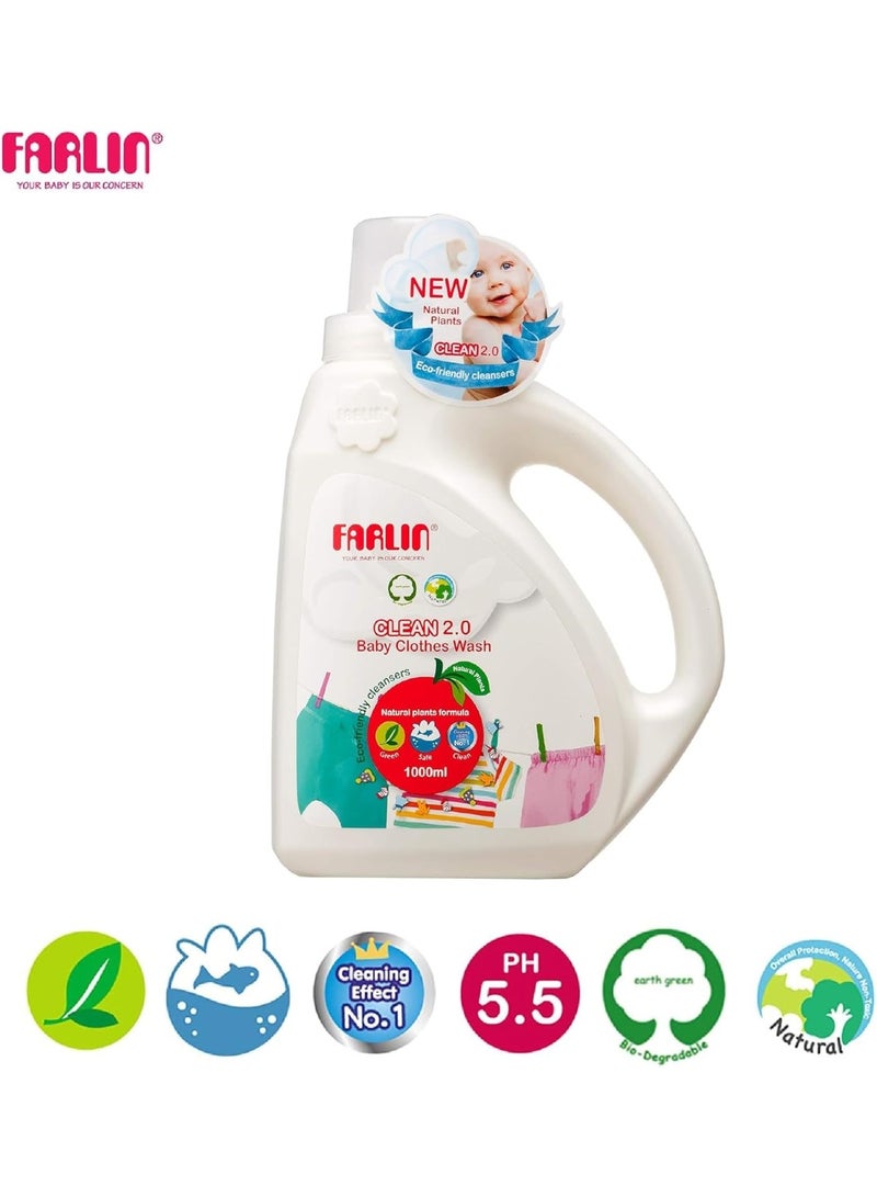 فارلين كلين ٢.٠ لغسيل ملابس الأطفال ١٠٠٠ مل - منظف لطيف طبيعي نباتي لبشرة الطفل الحساسة - Image 2