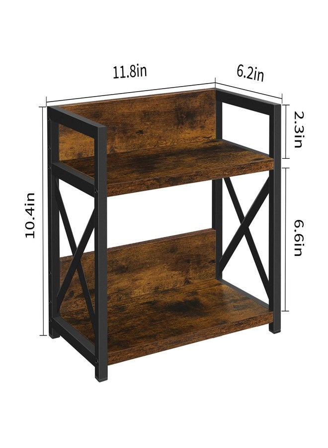 YINMIT Countertop Shelf Organizer,Coffee Bar Accessories,Spice Rack,Coffee Counter Shelf,2 Tier Coffee Organizer Station for Mugs,Cups,Cream,Syrup(Rustic Brown, Small) - Image 3