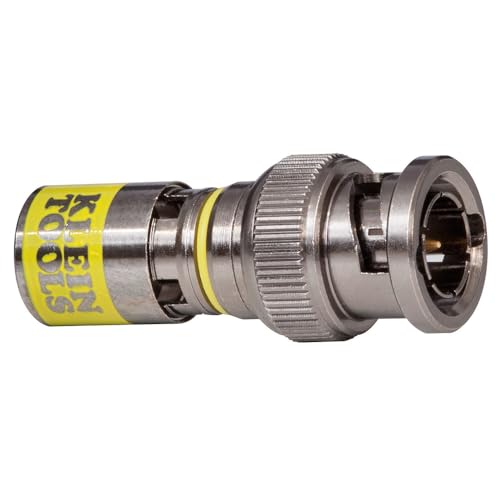 Klein Tools VDV813-607 Universal BNC Compression Coax Connector, for RG6/6Q Coaxial Cables, Male, 10-Pack - Image 1