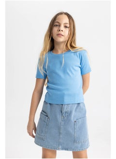 DeFacto Girl Slim Fit Knitted Short Sleeve Body  - Image 4
