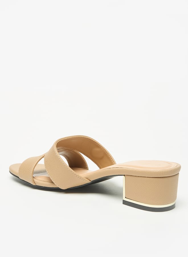 Celeste Womens Solid Slip-On Sandals with Block Heels  - Image 2