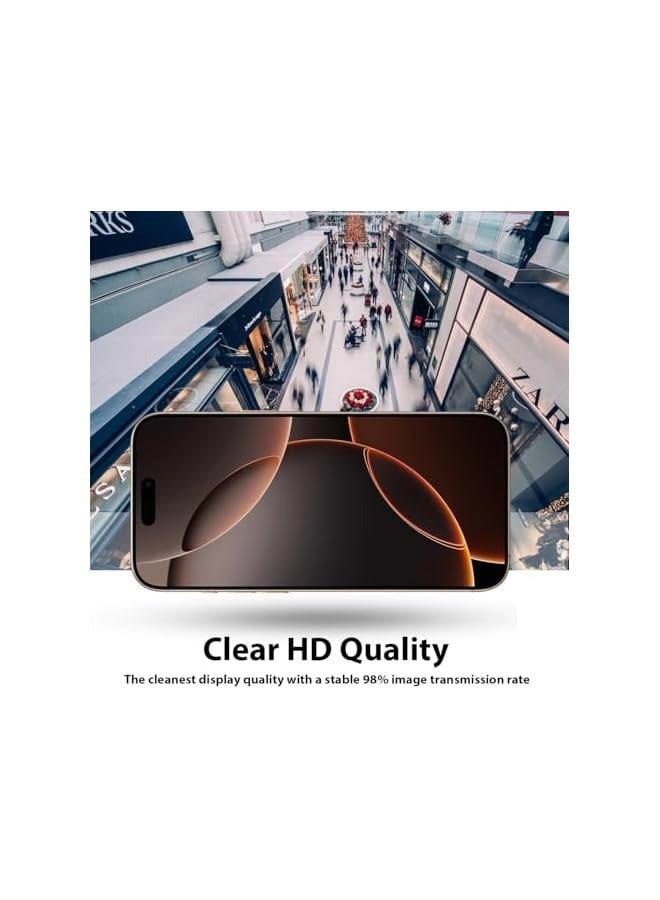PROMASS Screen protector compatible with iPhon 16 Pro Max Screen Protector Tempered Glass [Anti-Glare][HD Full Coverage][Easy Installation][Touch Sensitive] - Image 5