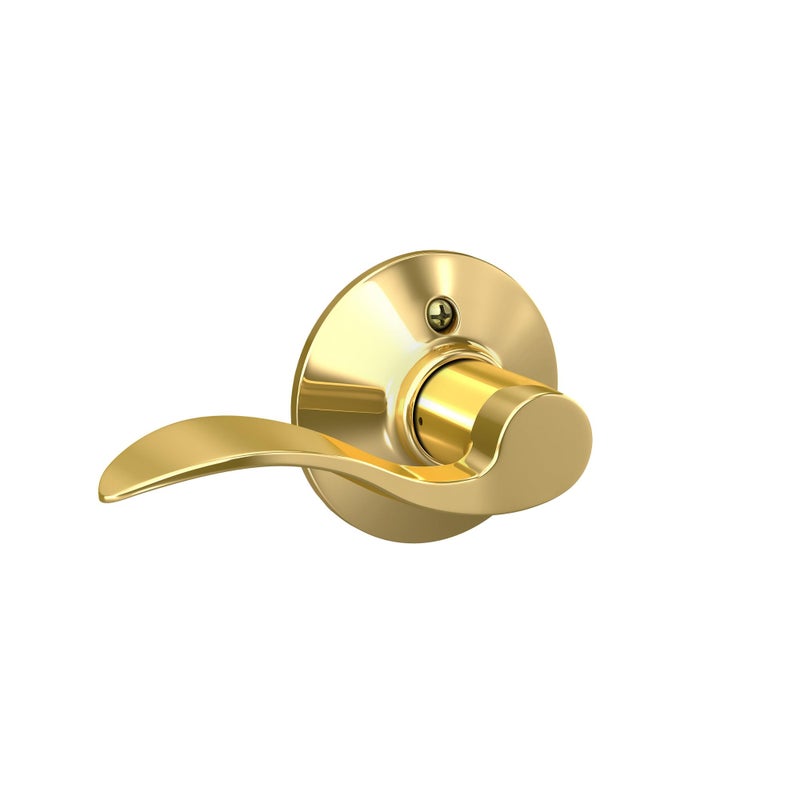 Schlage F170 ACC 605 RH Right Handed Accent Door Lever One Sided NonTurning Dummy Door Handle Bright Brass