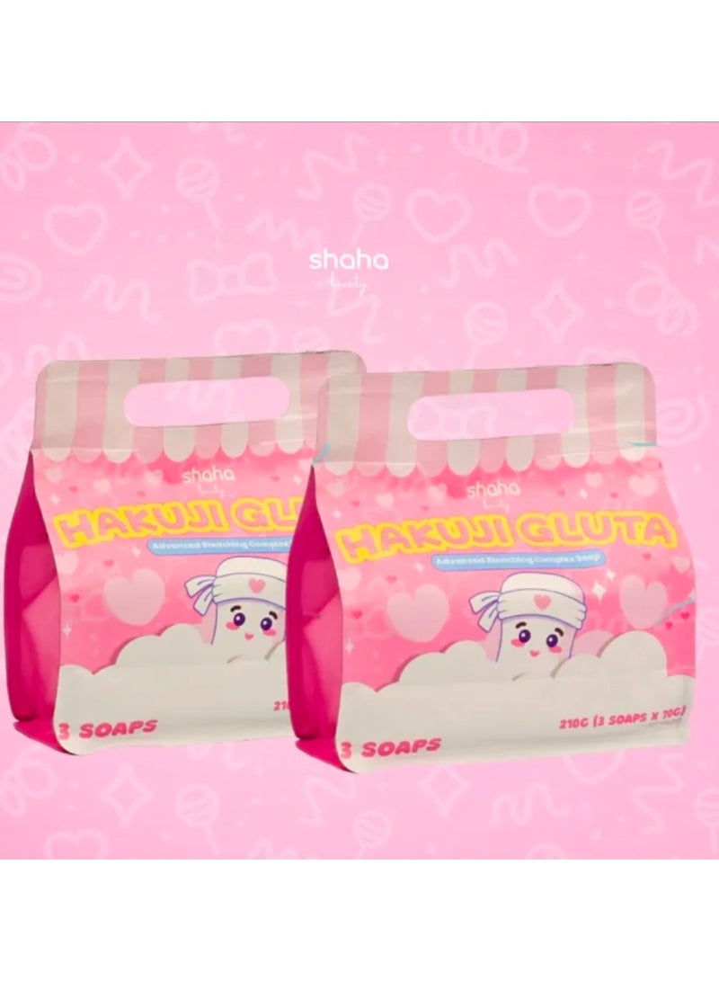 Shaha Beauty Hakuji Gluta Advanced Skin Lightening Soap (2-piece set) - Image 2