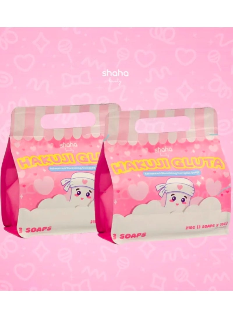 Shaha Beauty Hakuji Gluta Advanced Skin Lightening Soap (2-piece set) - Image 1
