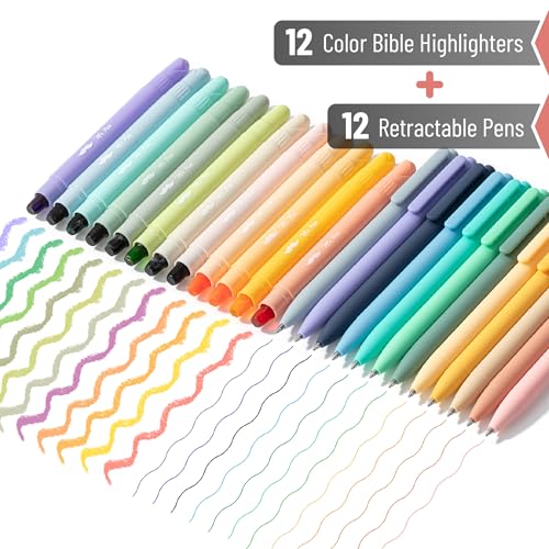 Mr. Pen Mr Pen Bible Highlighters and Gel Pens 24 Pack Gel Highlighters No Bleed Colored Ink Gel Pens Fast Dry and No Smear for Bible Journaling Planner School Supplies - Image 3