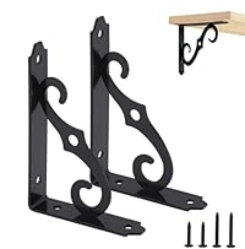 Deepak Display Works Metal Heavy Duty L Shaped Right Angle BracketL Clamp for Wall ShelfRack 12 inch  - Image 1