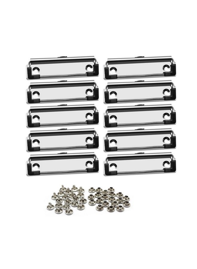 Meetory 10 Pack Mountable Clipboard Clips,Spring Loaded Surface Mount Handle with Rubber Grip and Hanging Hole - Image 1