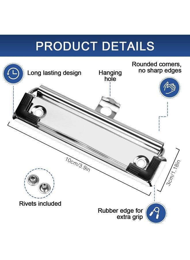 Meetory 10 Pack Mountable Clipboard Clips,Spring Loaded Surface Mount Handle with Rubber Grip and Hanging Hole - Image 2