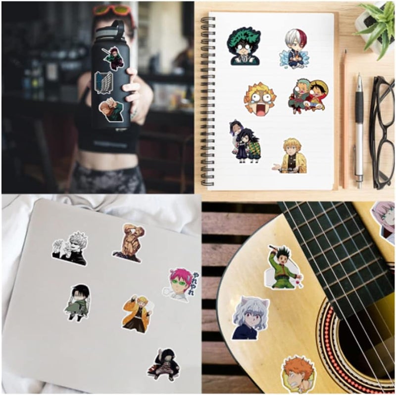 Inder 300Pcs Anime Stickers Pack, Mixed Anime Vinyl Stickers for Kids-Adults,Waterproof,Colourful Stickers for Water Bottle,Hydro Flask,Laptop,Pc,Skateboard,Luggage,Phone,Cup Etc (300P Mixed Anime) - Image 5