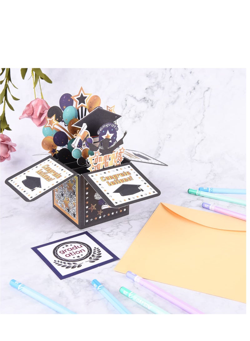 Handmade 3D Graduation Pop-Up Card with Envelope - Perfect Congratulations Gift for College, University, and High School Graduates. Celebrate Their Achievement! - Image 4