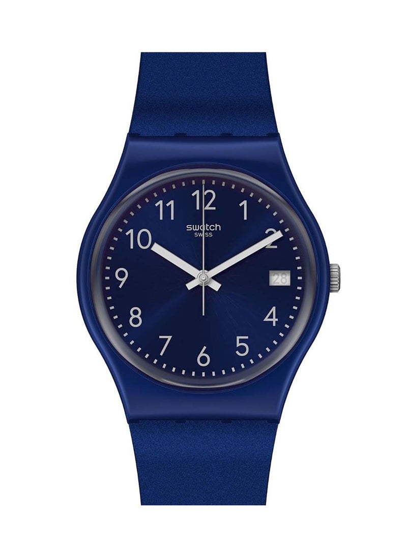 Swatch - Unisex Silver In Blue Quartz Movement Water Resistant Wrist Watch - 45 Mm - Image 1