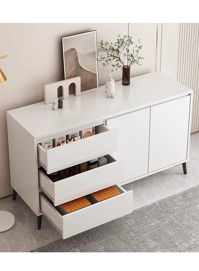 خزانة جانبية حديثة الحد الأدنى ، خزانة تخزين متعددة الأغراض ، مقعد تلفزيوني ، خزانة جانبية متكاملة مع 3 طبقات من الدرجات وخزانة واحدة مناسبة للمطبخ / المعيشة / غرفة النوم (أبيض ، 140 × 40 × 75 سم) - Image 3