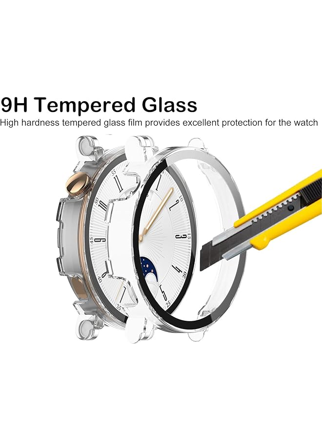 إيروريكس واقي شاشة زجاجي لساعة هواوي جي تي 4 مقاس 41 مم، غلاف زجاجي مقوى، قطعتان، غطاء حماية صلب رفيع للغاية بتغطية كاملة وخفيف الوزن ومضاد للصدمات ومضاد للخدش + زجاج مقوى - Image 5