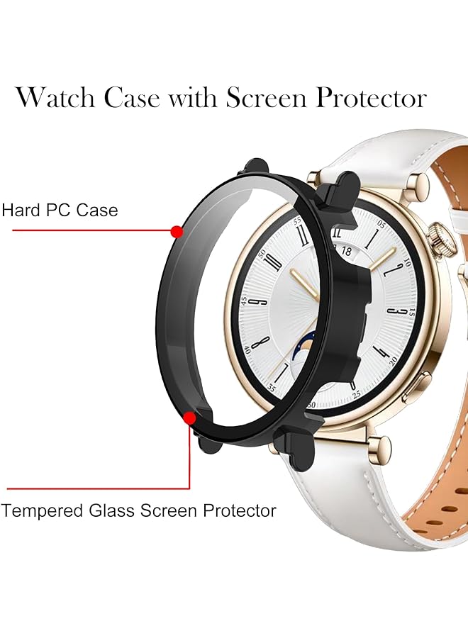 إيروريكس واقي شاشة زجاجي لساعة هواوي جي تي 4 مقاس 41 مم، غلاف زجاجي مقوى، قطعتان، غطاء حماية صلب رفيع للغاية بتغطية كاملة وخفيف الوزن ومضاد للصدمات ومضاد للخدش + زجاج مقوى - Image 3