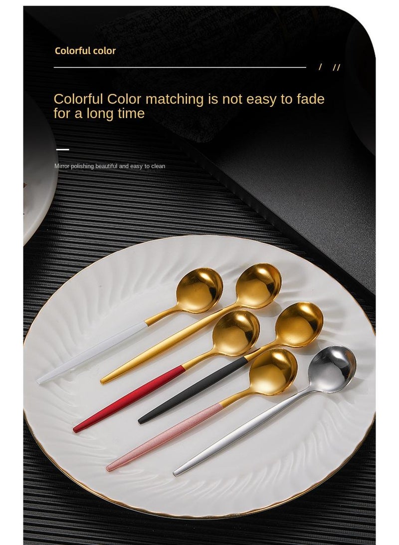 general 30-Piece Knife Fork Spoon Full Set Gold/White - Image 2