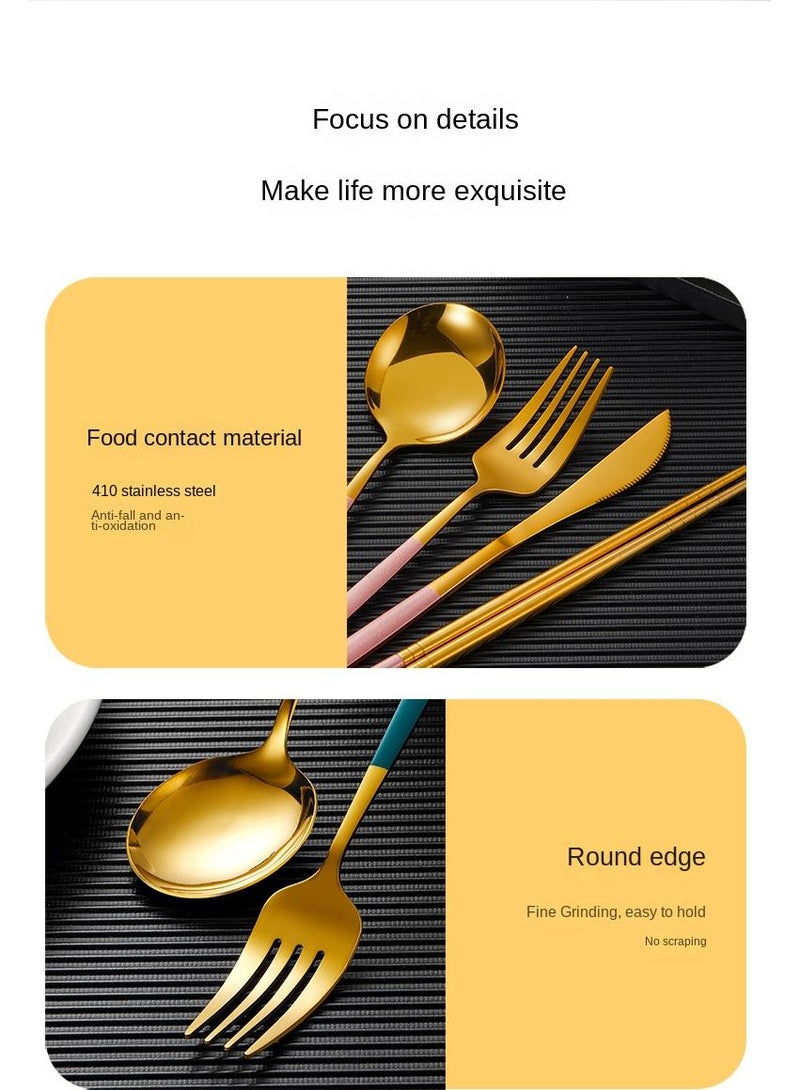 general 30-Piece Knife Fork Spoon Full Set Gold/White - Image 5