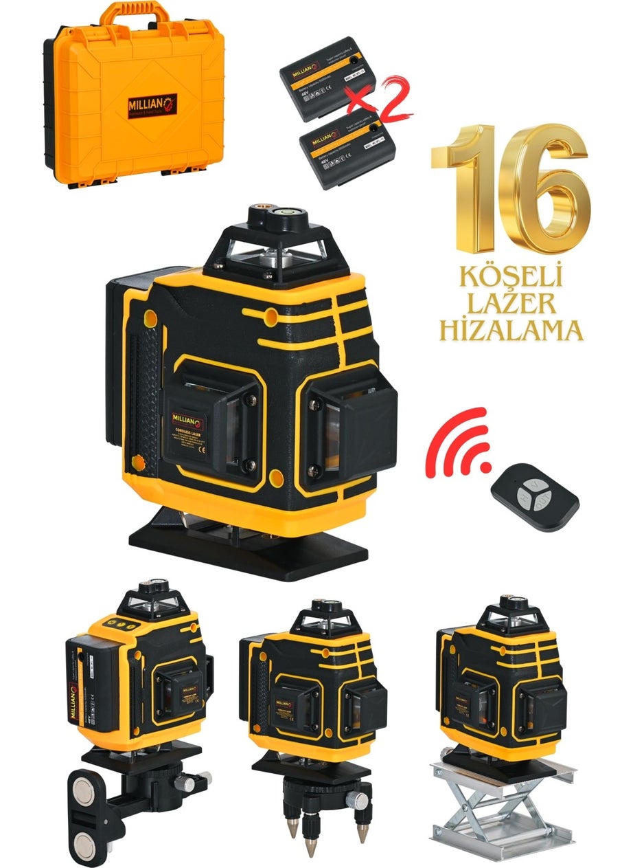 Millian Italian Remote Control 16 Corners 360 Degree Line Alignment Laser Level Device Alignment Machine  - Image 1